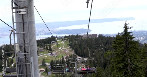 View from the Grouse Mountain Tramway. Vancouver, British Columbia, Canada has more high-rise buildings per capita than most North American metropolitan centers. photo