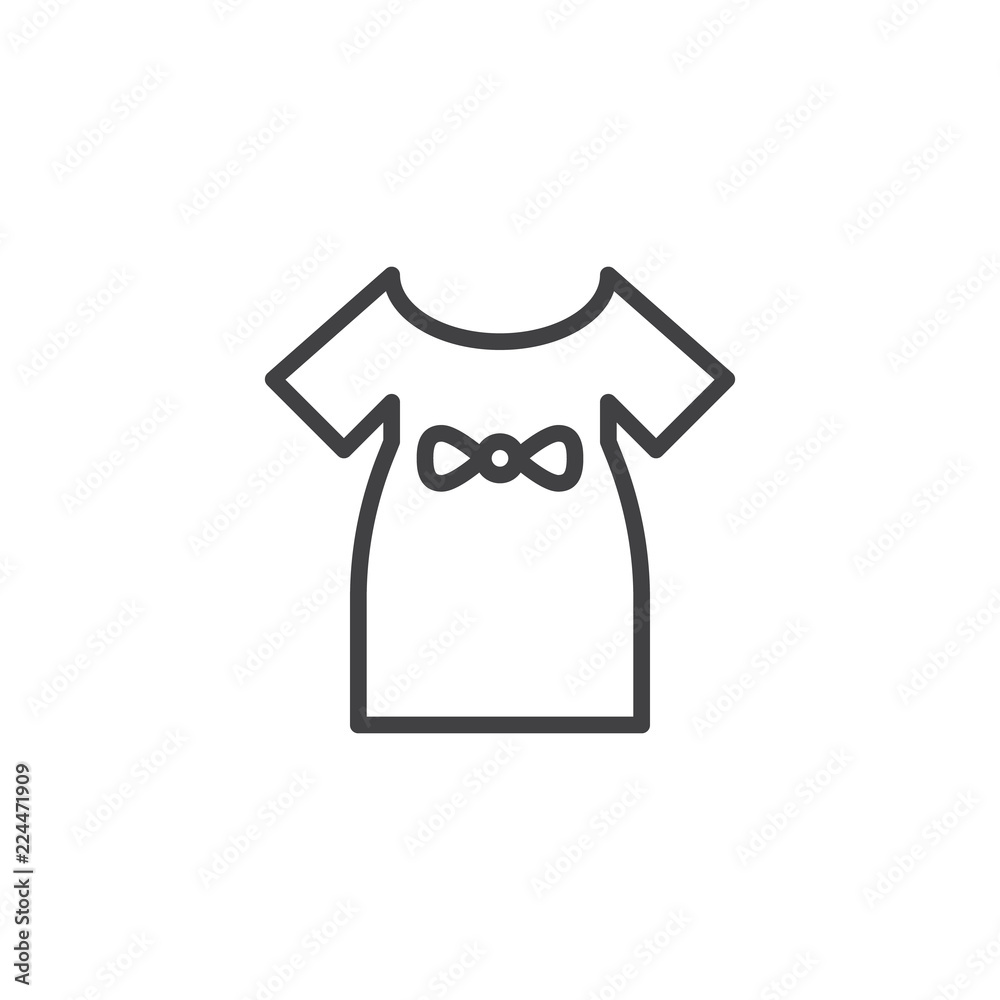 Baby dress outline icon. linear style sign for mobile concept and web design. baby girl clothes simple line vector icon. Symbol, logo illustration. Pixel perfect vector graphics Baby dress outline icon. linear style sign for mobile concept and web design. baby girl clothes simple line vector icon. Symbol, logo illustration. Pixel perfect vector graphics
