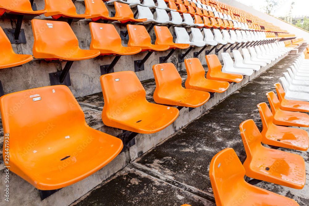 Chair on the amphitheater in the stadium Chair on the amphitheater in the stadium