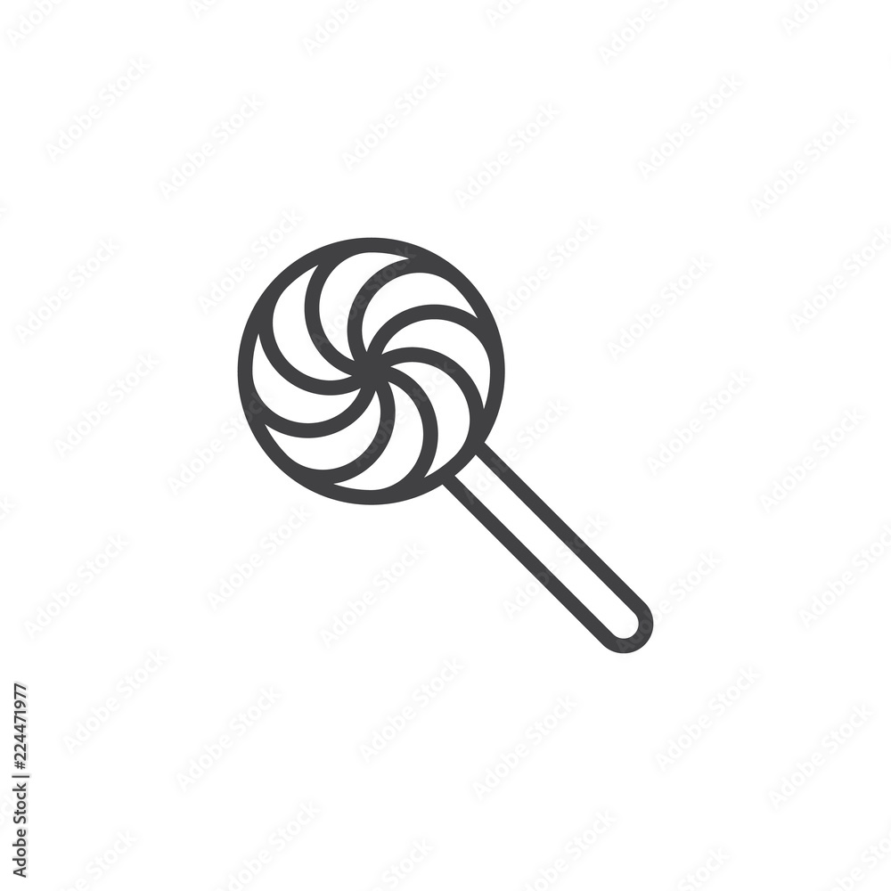 Lollipop outline icon. linear style sign for mobile concept and web design.  Candy simple line vector icon. Symbol, logo illustration. Pixel perfect  vector graphics Stock Vector | Adobe Stock