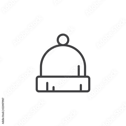 Beanie hat outline icon. linear style sign for mobile concept and web design. Baby hat simple line vector icon. Symbol, logo illustration. Pixel perfect vector graphics