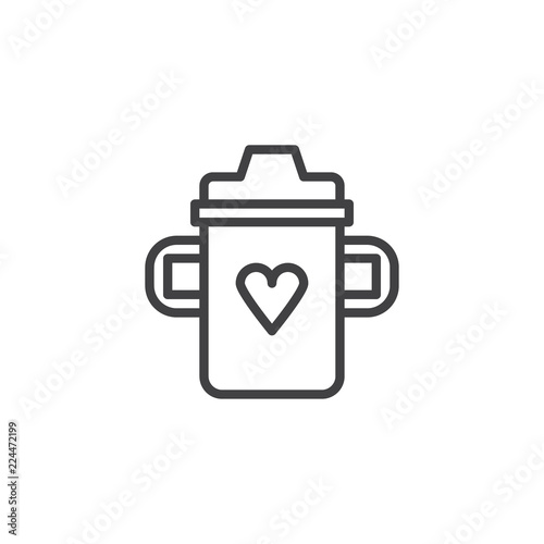 Baby bottle outline icon. linear style sign for mobile concept and web design. feeding bottle simple line vector icon. Symbol, logo illustration. Pixel perfect vector graphics