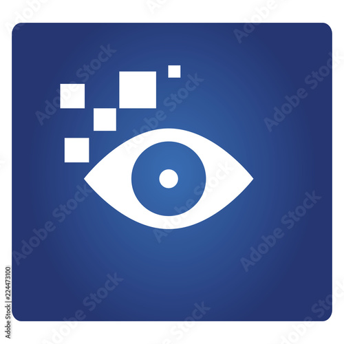eye scan icon on blue background
