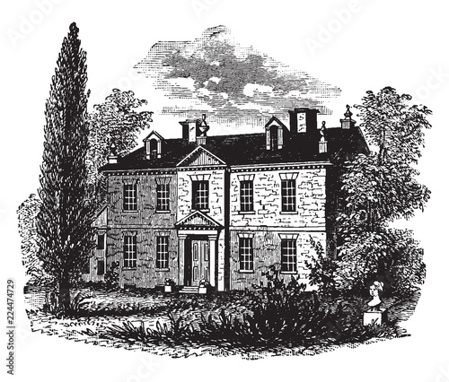 Chew's House vintage illustration.