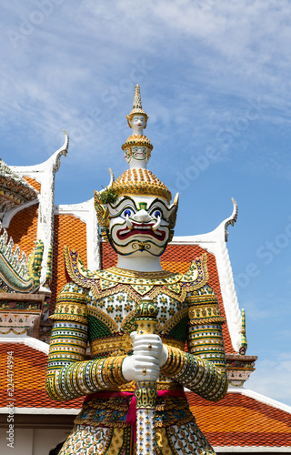 Photography Giant,demon guardian statues decorating the buddhist temple Wat Arun or Wat Arun