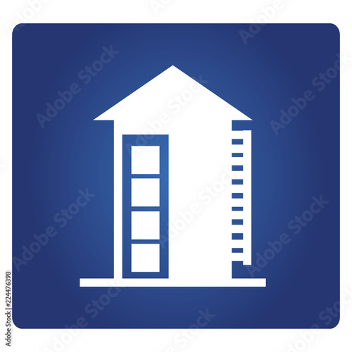 apartment icon on a blue background
