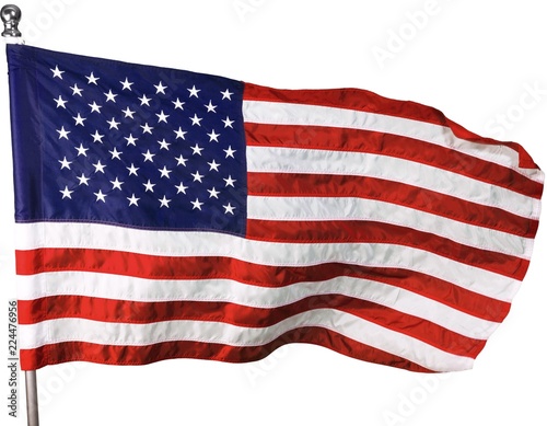 American Flag, Isolated on Transparent Background