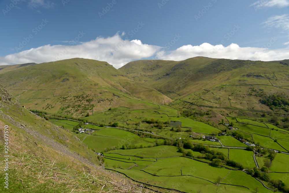 View towards Fairfield from summit of Helm Crag, Lake District
