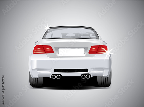 vector  sports car - back view