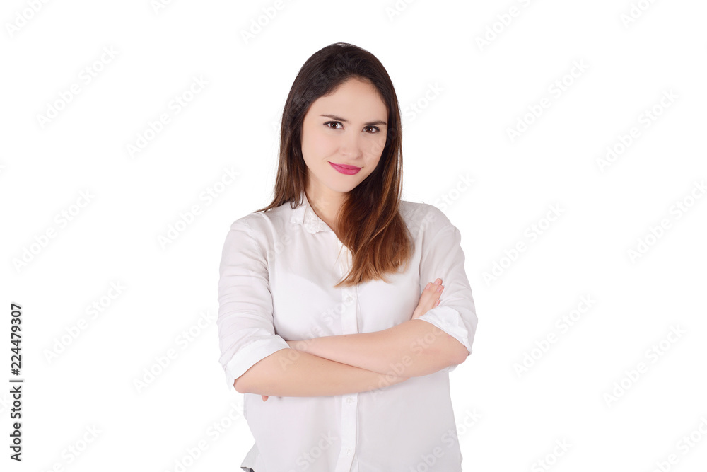 Portrait of young latin woman in a studio. Portrait of young latin woman in a studio.