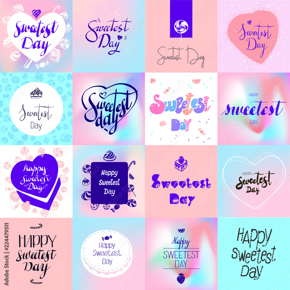 Sweetest day logo set. Simple set of sweetest day vector logo for web design on white background Sweetest day logo set. Simple set of sweetest day vector logo for web design on white background