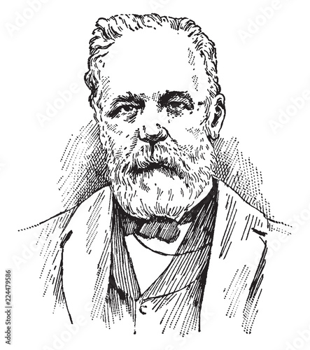 Admiral Pascual Cervera y Topete, vintage illustration