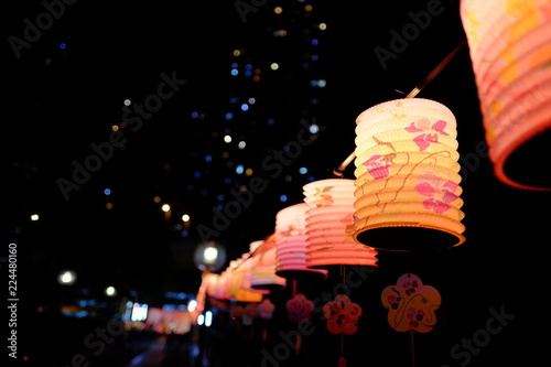 Traditional Chinese lanterns decoration in Mid-Autumn festival holiday
