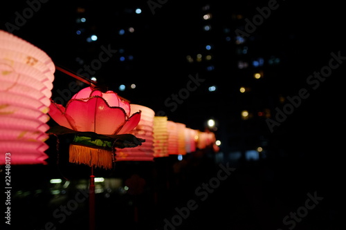 Traditional Chinese lanterns decoration in Mid-Autumn festival holiday