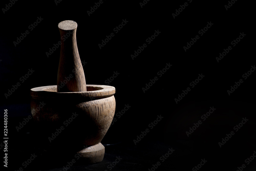 Mortar on black background Mortar on black background