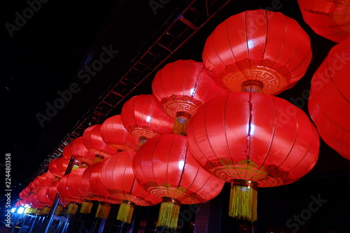 Photography Traditional Chinese lanterns decoration in Mid-Autumn festival holiday