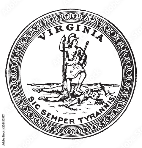The Seal of Virginia, vintage illustration