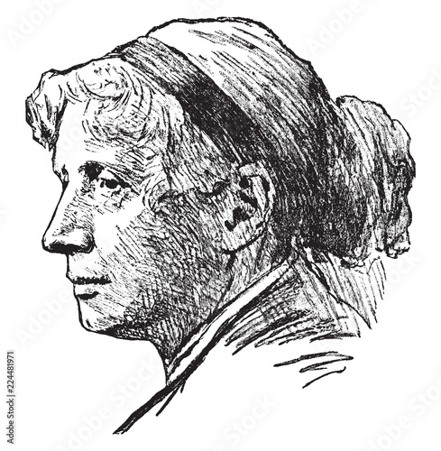 Harriet Elizabeth Beecher Stowe, vintage illustration photo