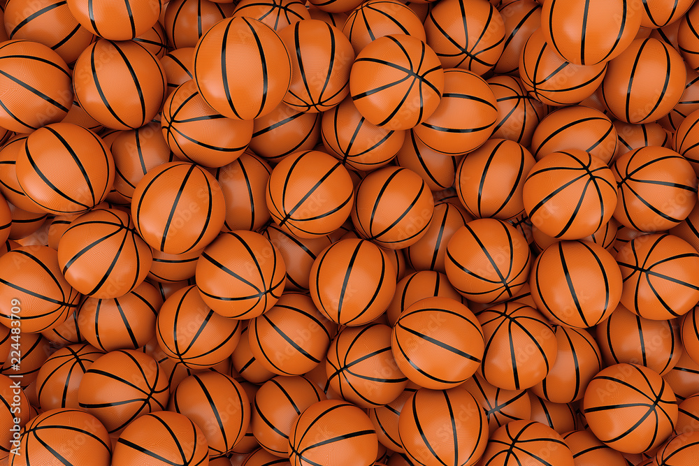 Heap of Orange Basketball Ball Background. 3d Rendering Heap of Orange Basketball Ball Background. 3d Rendering