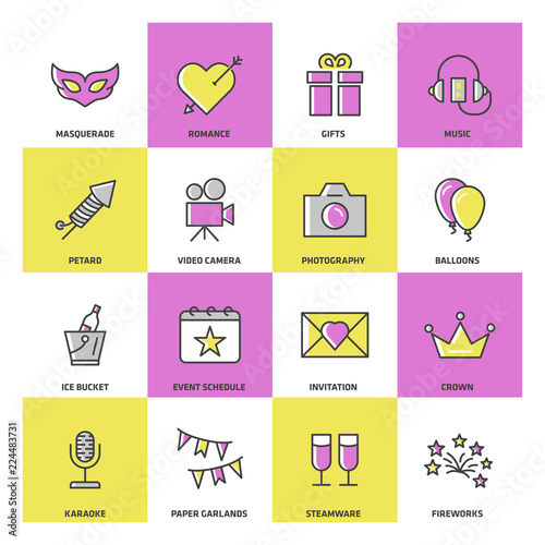 Party Colored Icon Set