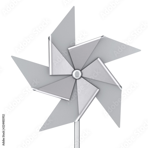 Silver Pinwheel Toy. 3d Rendering