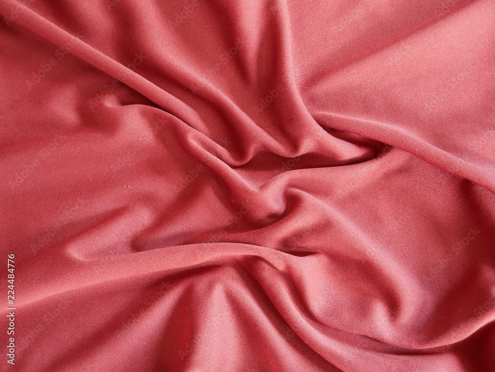 red silk textile background,texture of fabric