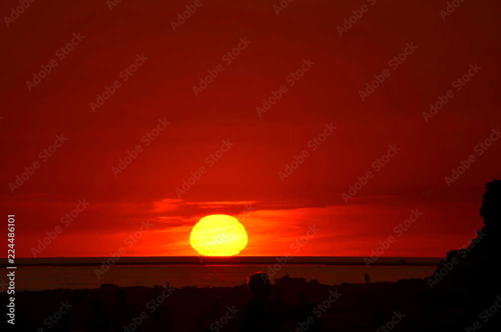 Sunset on the beach of La Barrosa, Chiclana de la Frontera, Cadiz Sunset on the beach of La Barrosa, Chiclana de la Frontera, Cadiz