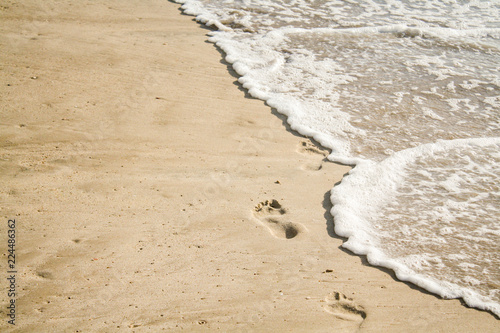 footprints in the sand, sea, beach summer