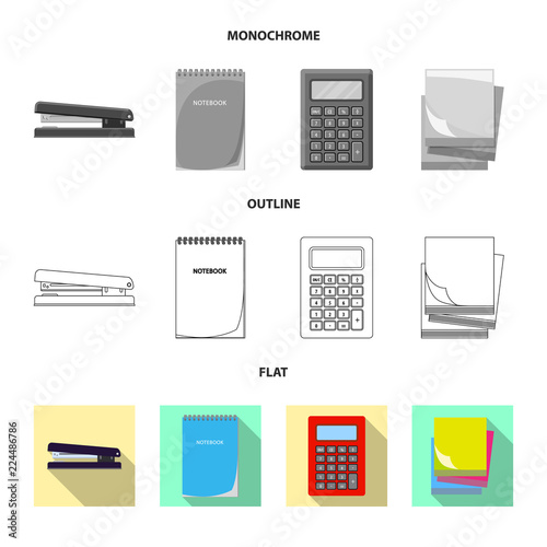 Vector design of office and supply symbol. Collection of office and school vector icon for stock.
