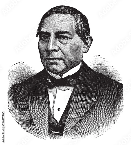 Benito Pablo Jurez Garca, vintage illustration