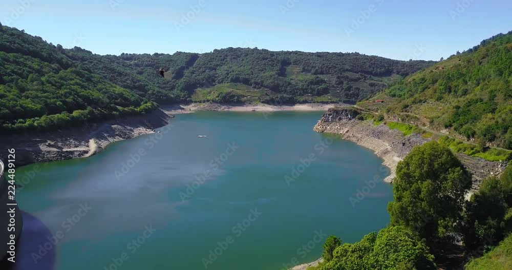AERIAL VIEW RESERVOIR OF BELESAR, GALICIA AERIAL VIEW RESERVOIR OF BELESAR, GALICIA