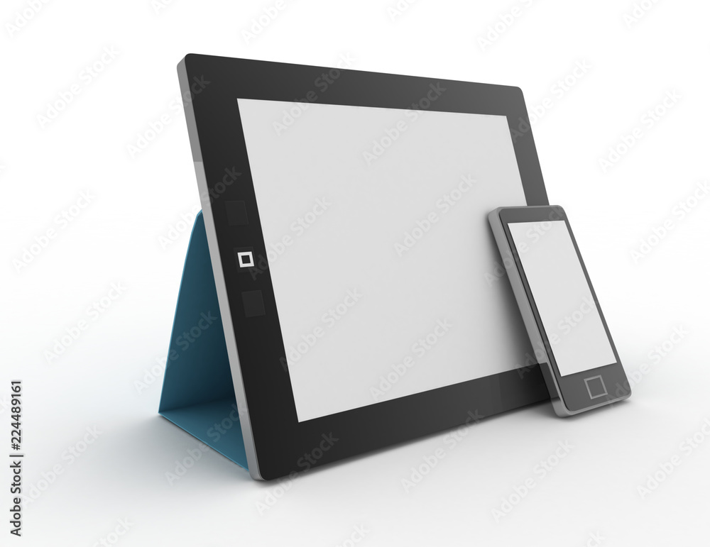 Black abstract tablet computer (pc) on white background Black abstract tablet computer (pc) on white background