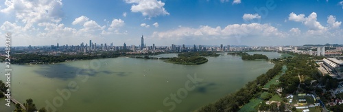 Skyline of Nanjing City Under Blue Sky in A Sunny Day in Summer