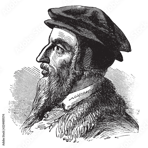 John Calvin, vintage illustration photo
