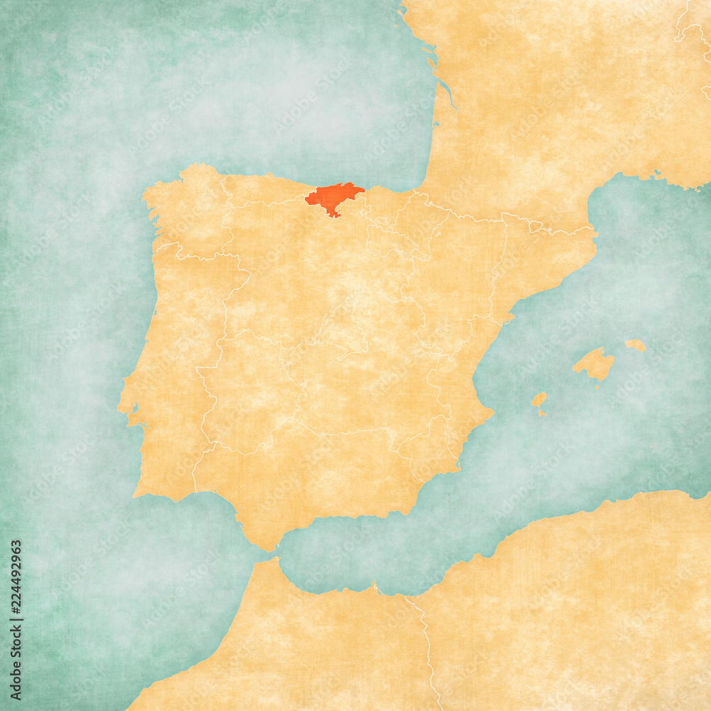 Map of Iberian Peninsula - Cantabria
