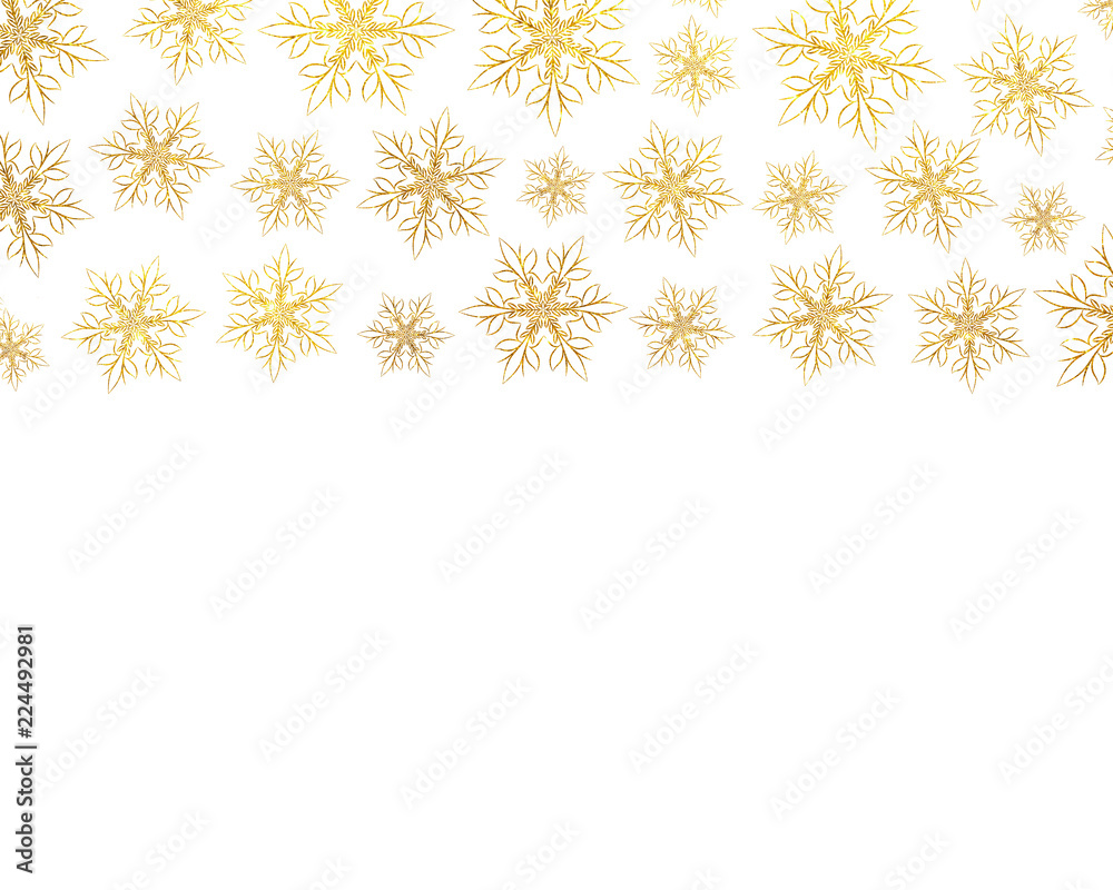 Gold snowflakes on white isolated background. Gold snowflakes on white isolated background.