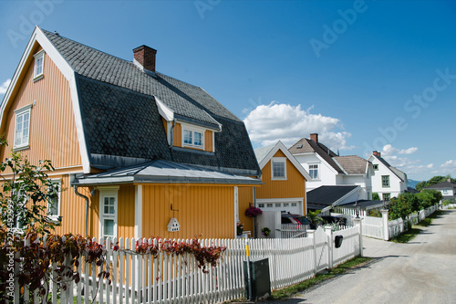 beautiful living houses in Lillehammer, Oppland, Norway photo