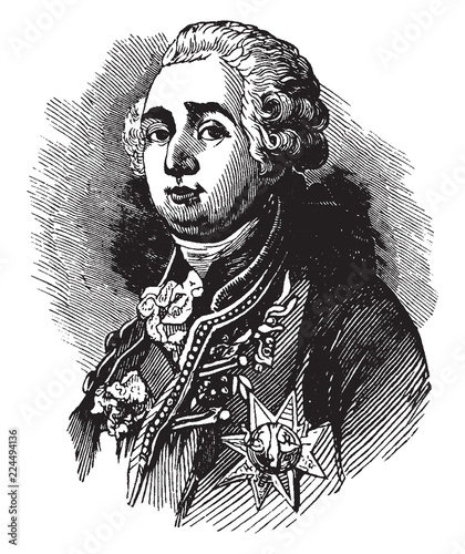 Louis XVI, vintage illustration