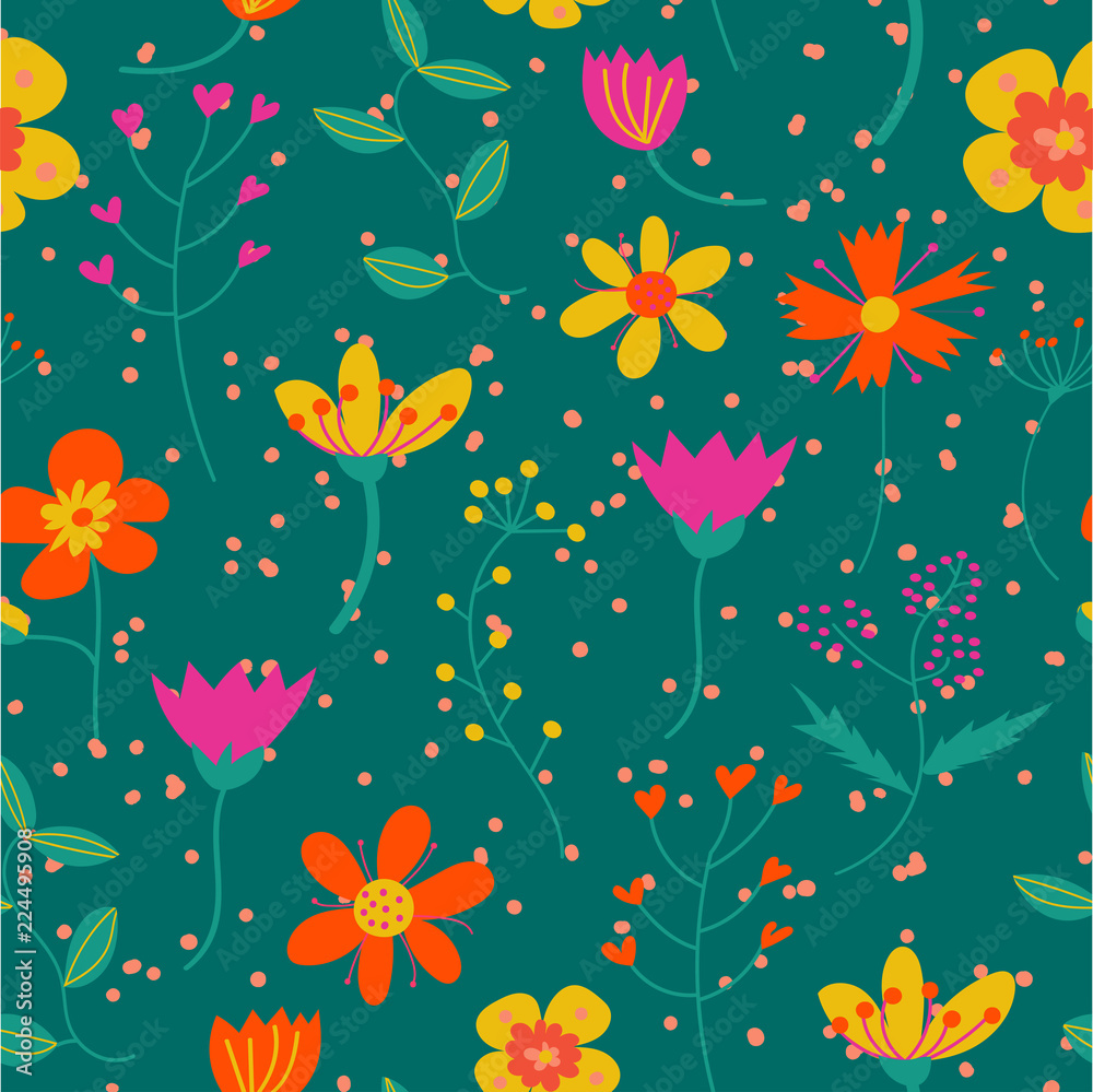 floral seamless pattern. flower background. 