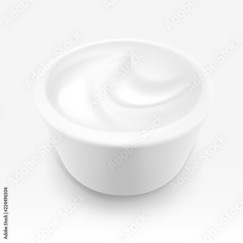 Sour cream. Illustration isolated on white background. Graphic concept for your design