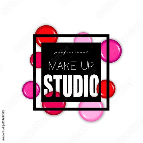 Makeup studio logo design template.