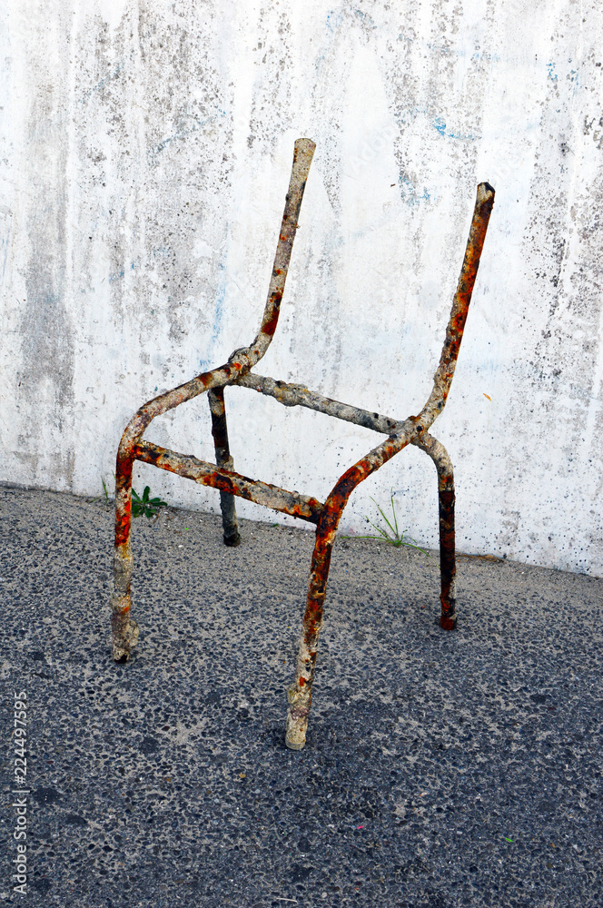 Metal frame of an old chair