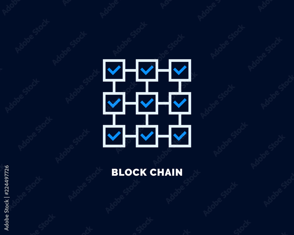 Blockchain vector icon outline style Blockchain vector icon outline style