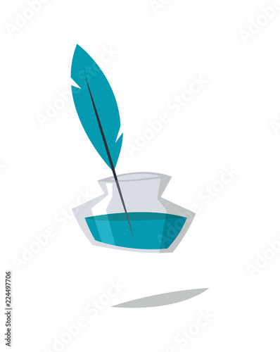 Old ink pen.Cartoon style.