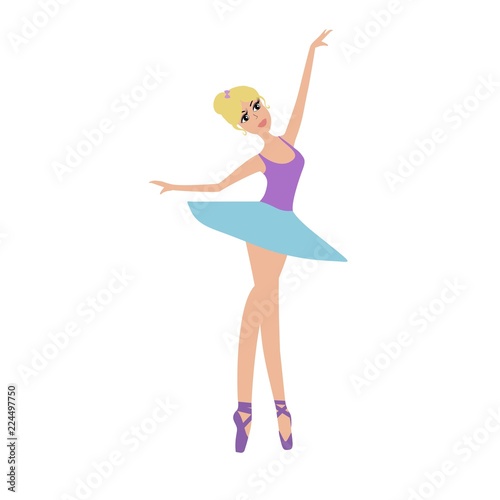 Cartoon beauty ballerina vector illustration isolatad on white background