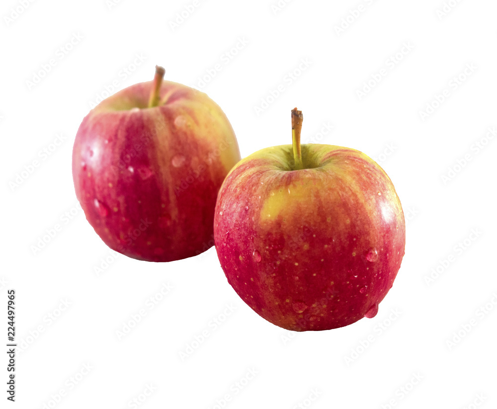 Apple fruits on the white background.