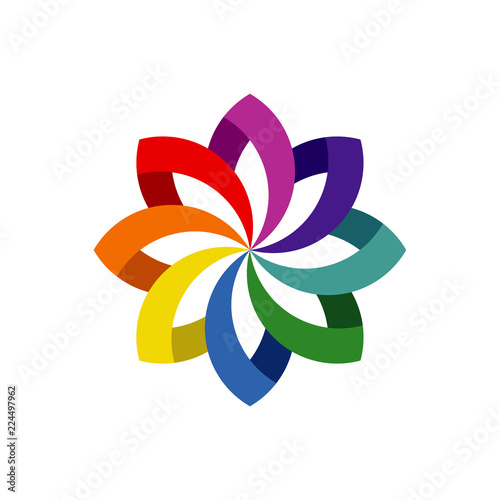 Flower Ornament Logo Design Vector