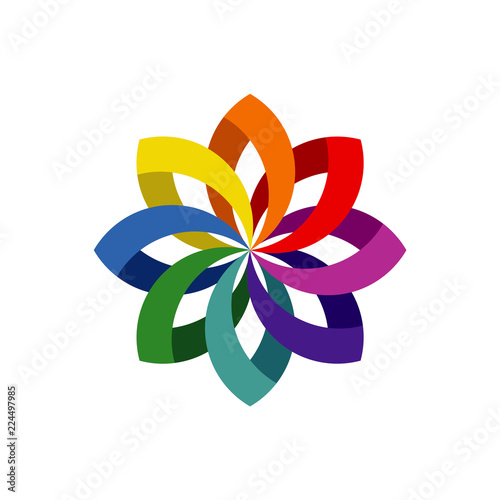 Flower Ornament Logo Design Vector