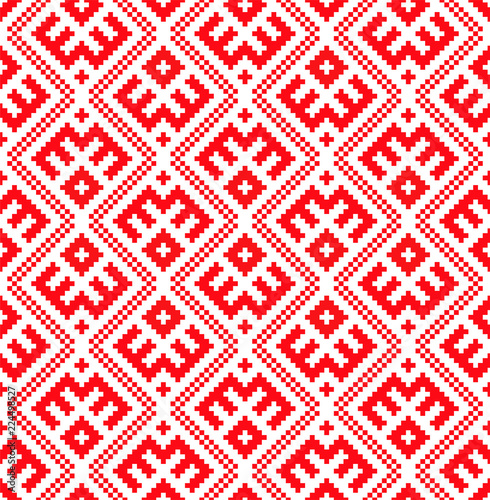 Seamless pattern based on traditional Russian and slavic ornament