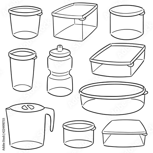 vector set of plastic container